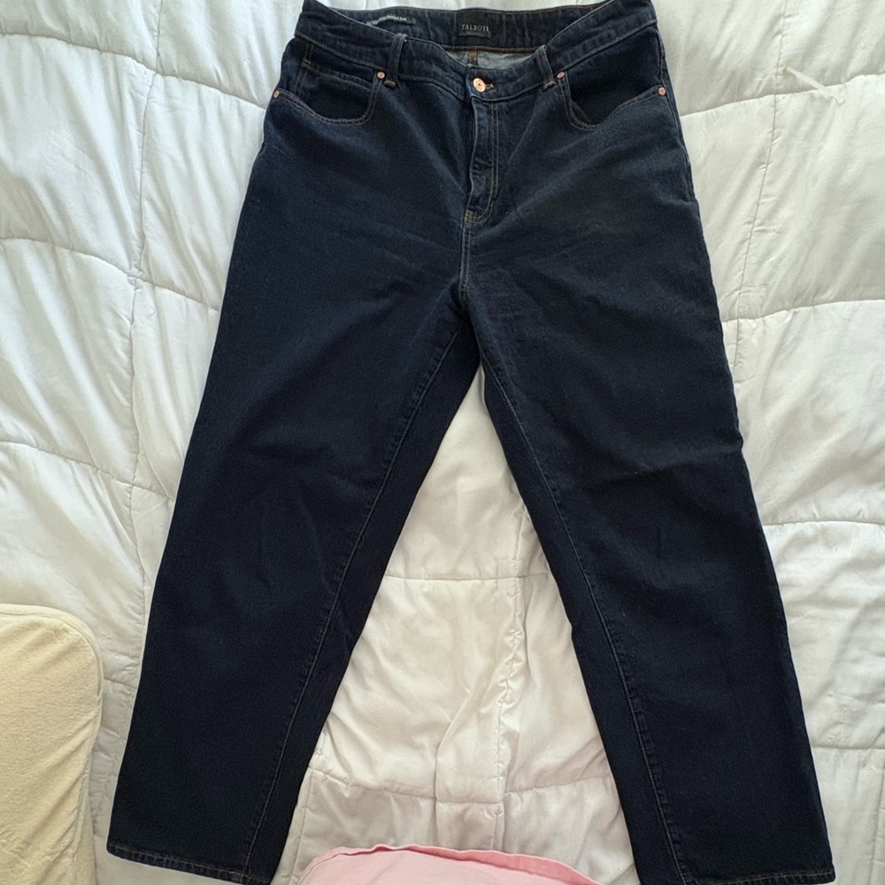 Talbots Women's Navy high waist Straight-Leg Jeans
